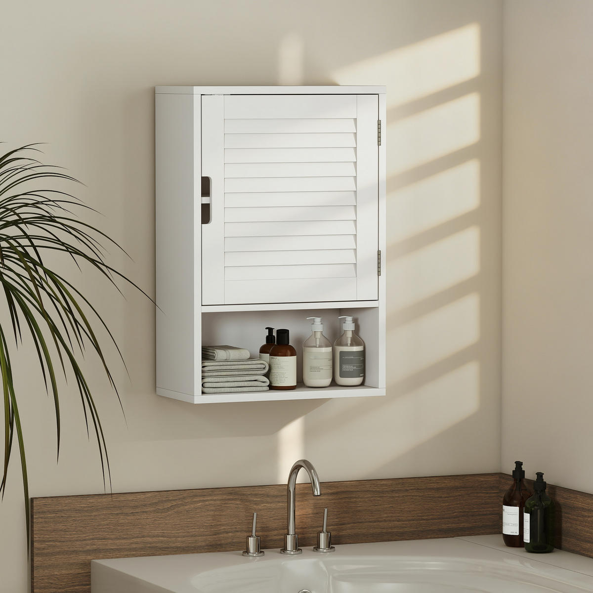 BADEZIMMERSCHRANK Weiß 20.0/40.0/60.0 cm - Weiß, Holzwerkstoff (40/60/20cm)