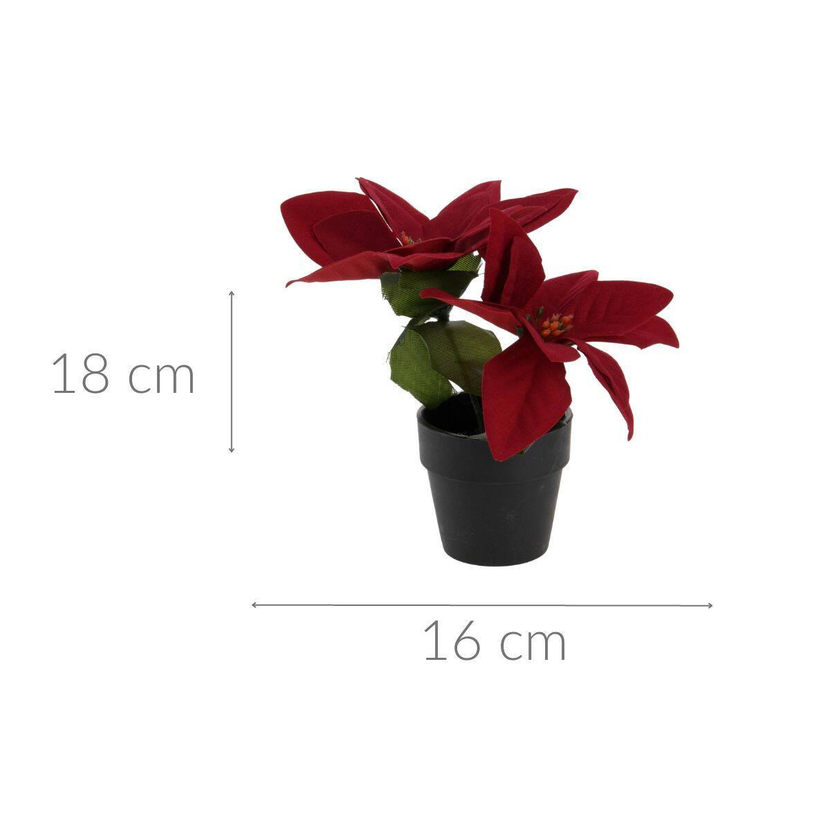 WEIHNACHTSSTERN Künstlich 18 cm - Weinrot, Textil (18/18/16cm) - Home Styling Collection