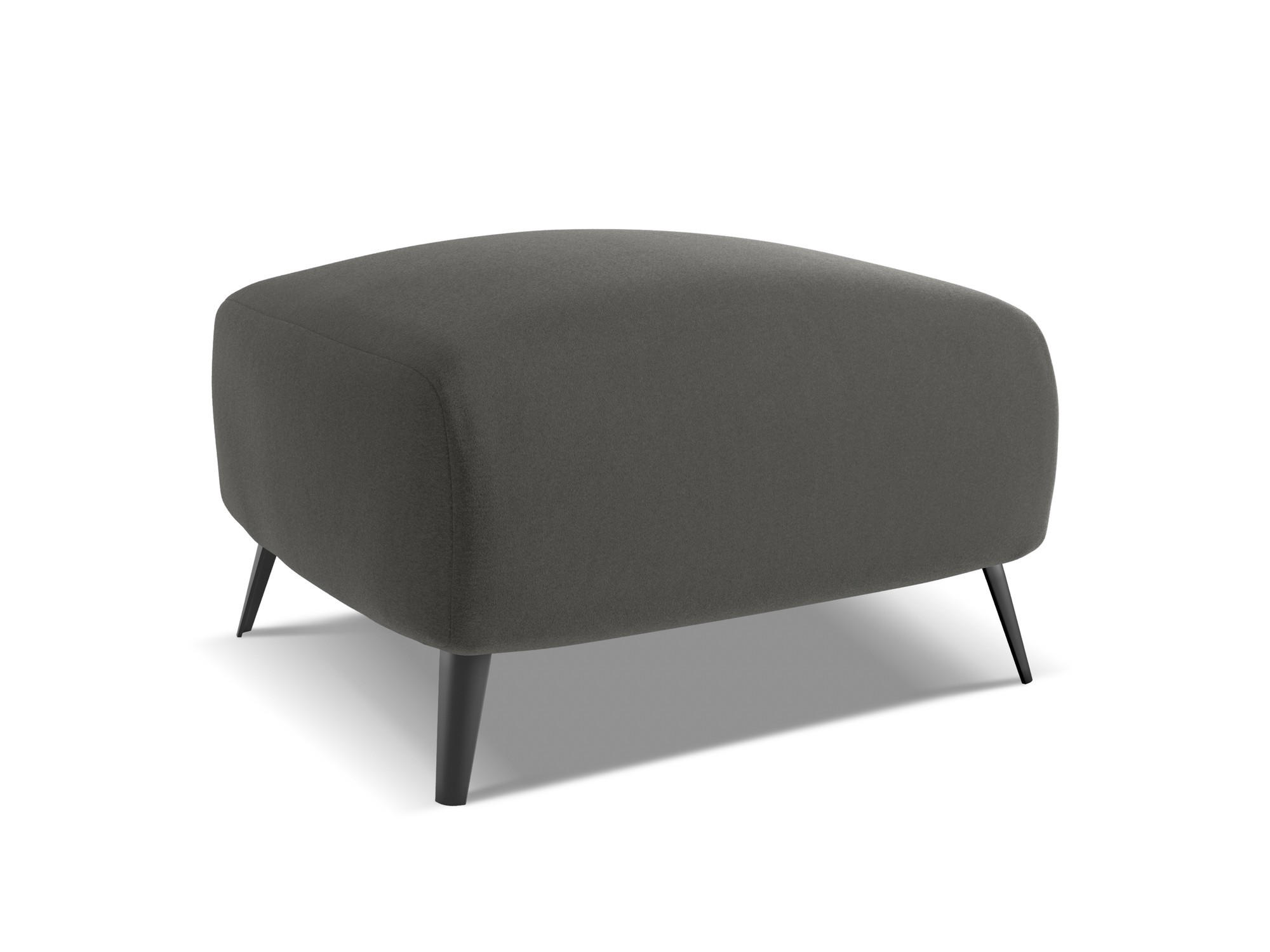 POUF Samt Stoff Grau - Dunkelgrau/Schwarz, Textil/Metall (65/44/65cm) - Makamii