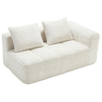 SOFA mit Seitentaschen ca. 158 x 90 cm Chenille Beige - Beige, Kunststoff (158/60/90cm) - Meubliv