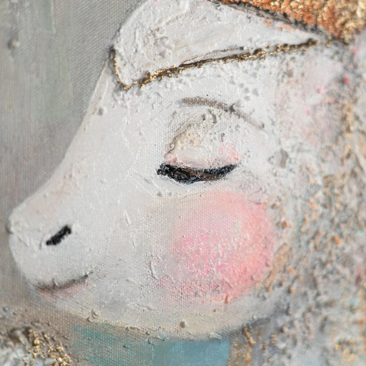 GEMÄLDE Märchenhafte Wesen Schattenfugenrahmen Beige 120x80 cm - Beige, Holz (120/80cm) - YS-art gallery