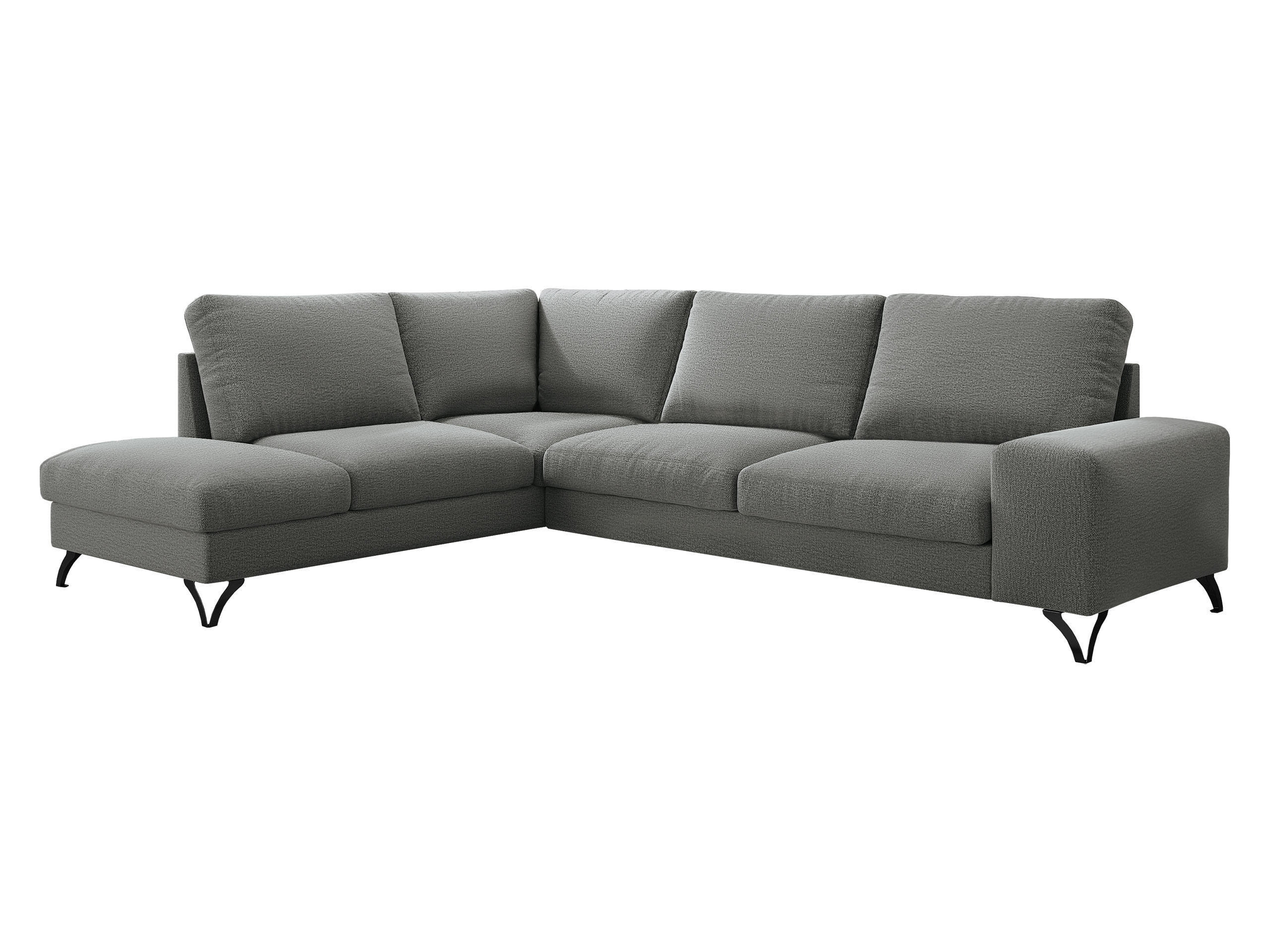 ECKSOFA Flavio Bis, Seite: Links - L3F+L2F+R4 - Schwarz/Grau, Holz/Textil (285/214cm) - MIRJAN24