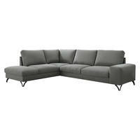 ECKSOFA Flavio Bis, Seite: Links - L3F+L2F+R4 - Schwarz/Grau, Holz/Textil (285/214cm) - MIRJAN24
