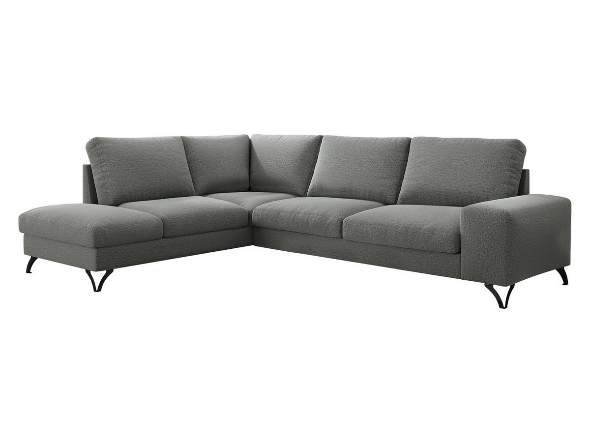 ECKSOFA Flavio Bis, Seite: Links - L3F+L2F+R4 - Schwarz/Grau, Holz/Textil (285/214cm) - MIRJAN24