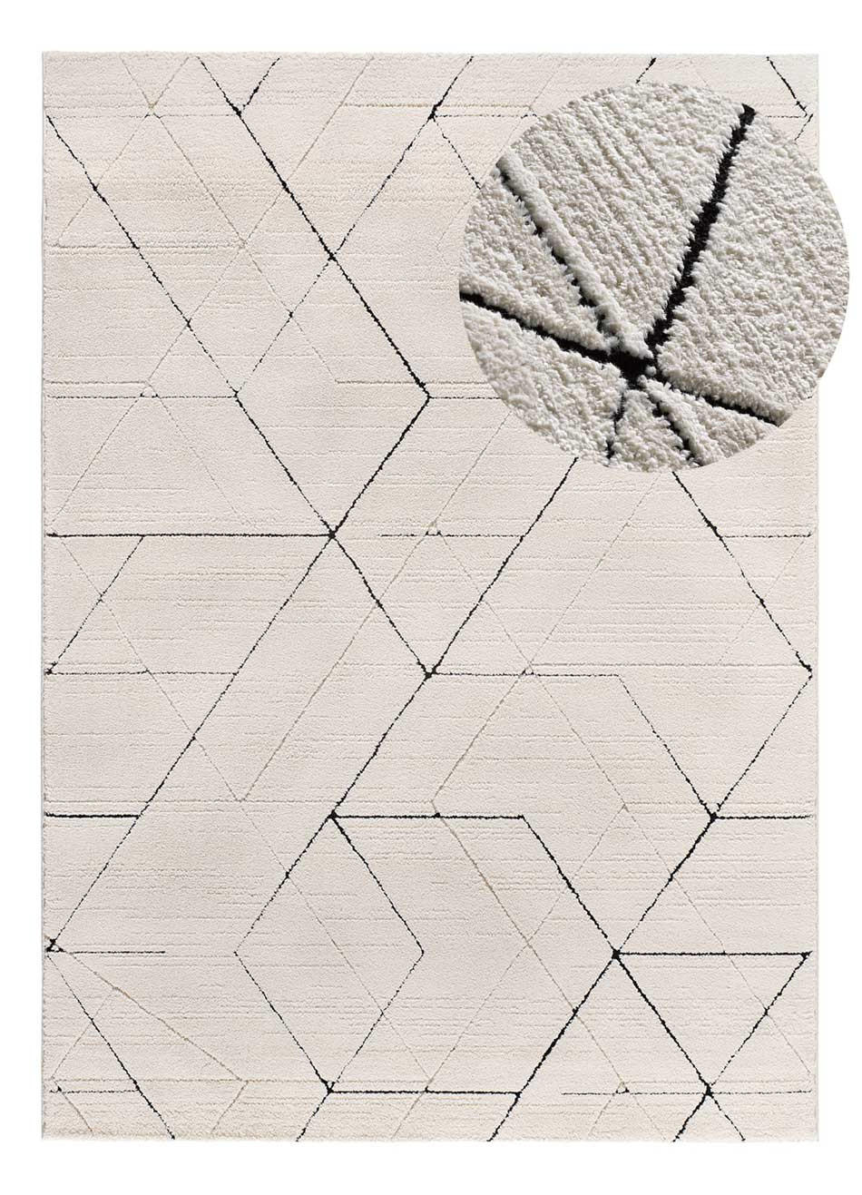 WEBTEPPICH weiß und schwarz Turin 120/170 cm - Schwarz/Weiß, Naturmaterialien/Textil (120/170cm) - Atticgo