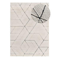 WEBTEPPICH weiß und schwarz Turin 120/170 cm - Schwarz/Weiß, Naturmaterialien/Textil (120/170cm) - Atticgo
