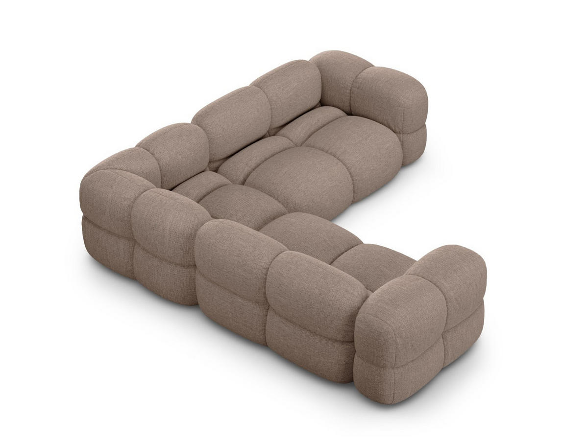 WENDBARES-ECKSOFA Loretto aus strukturiertem Stoff cappuccino 4 Sitzplätze - Cappuccino, Textil (250/250cm) - Cosmopolitan Design