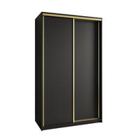 SCHWEBETÜRENSCHRANK NISSE 120/205/60 cm 2-türig Schwarz - Schwarz, Holzwerkstoff (120/205/60cm) - MASSENO