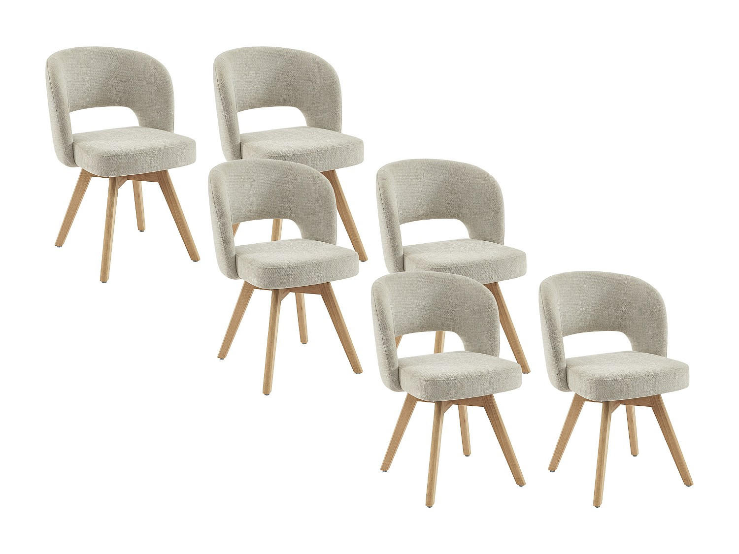 STUHL - 54 x 60.5 - stoff - cremefarben Gustavy - Creme, Textil (54/79/60.5cm) - Vente-Unique