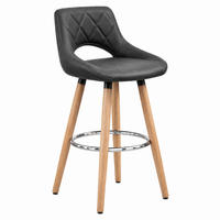 BARHOCKER mit Rückenlehne 68 cm Kunstleder Grau - Grau, Holz (40/70/43cm) - Meubliv