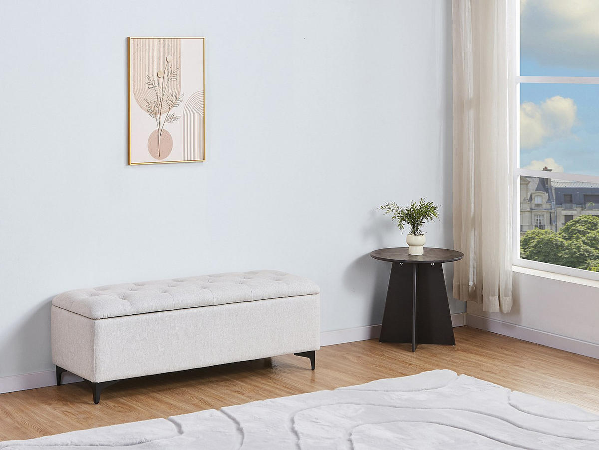SITZBANK - 120 cm x 45 cm - Stoff - Beige - SABILO - Beige, Textil (120/44/45cm) - Vente-Unique