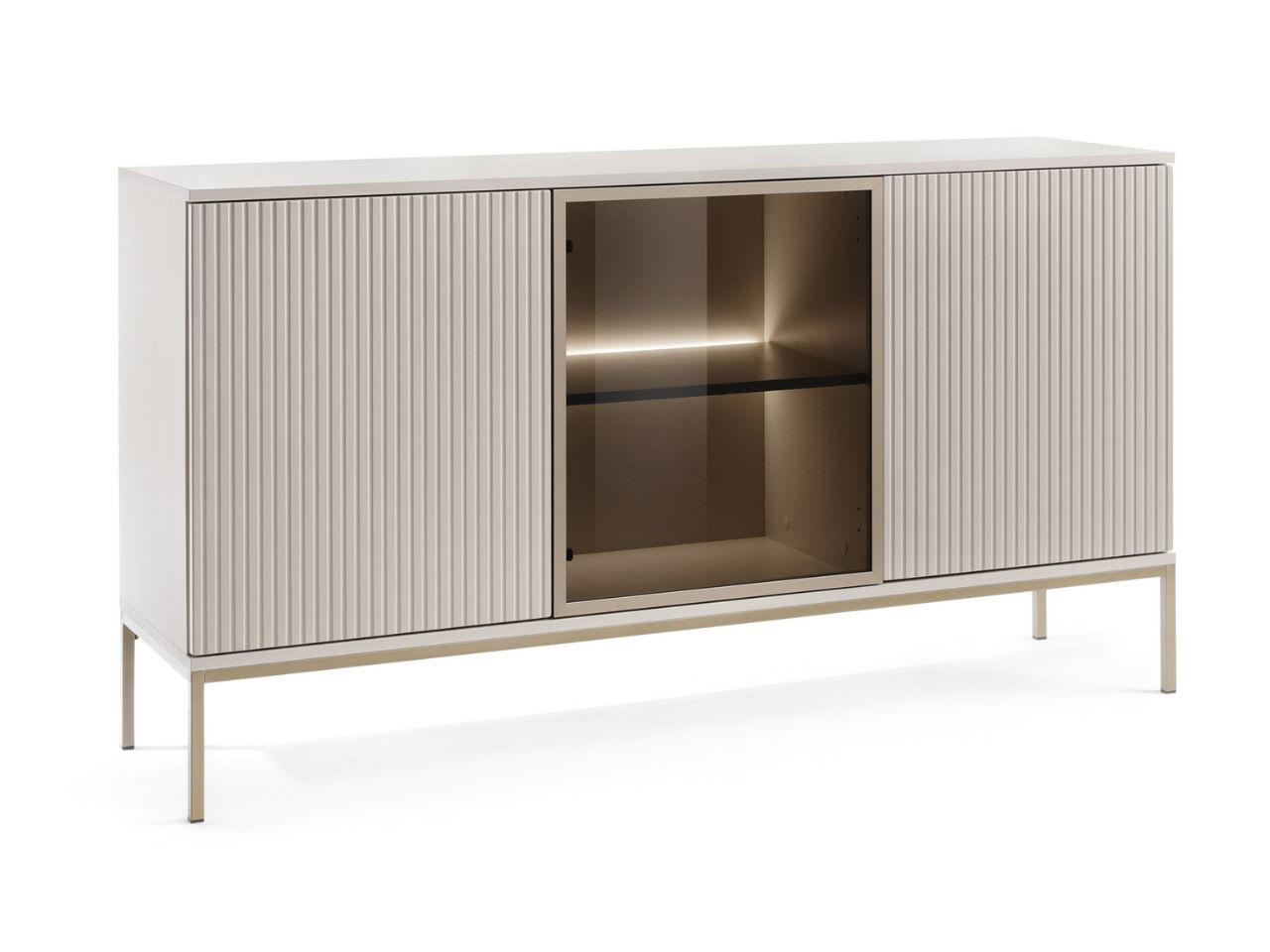 KOMMODE Kaschmir 154/83/39 cm Deo - Kaschmir/Champagner, Naturmaterialien/Glas (154/83/39cm) - Graingold