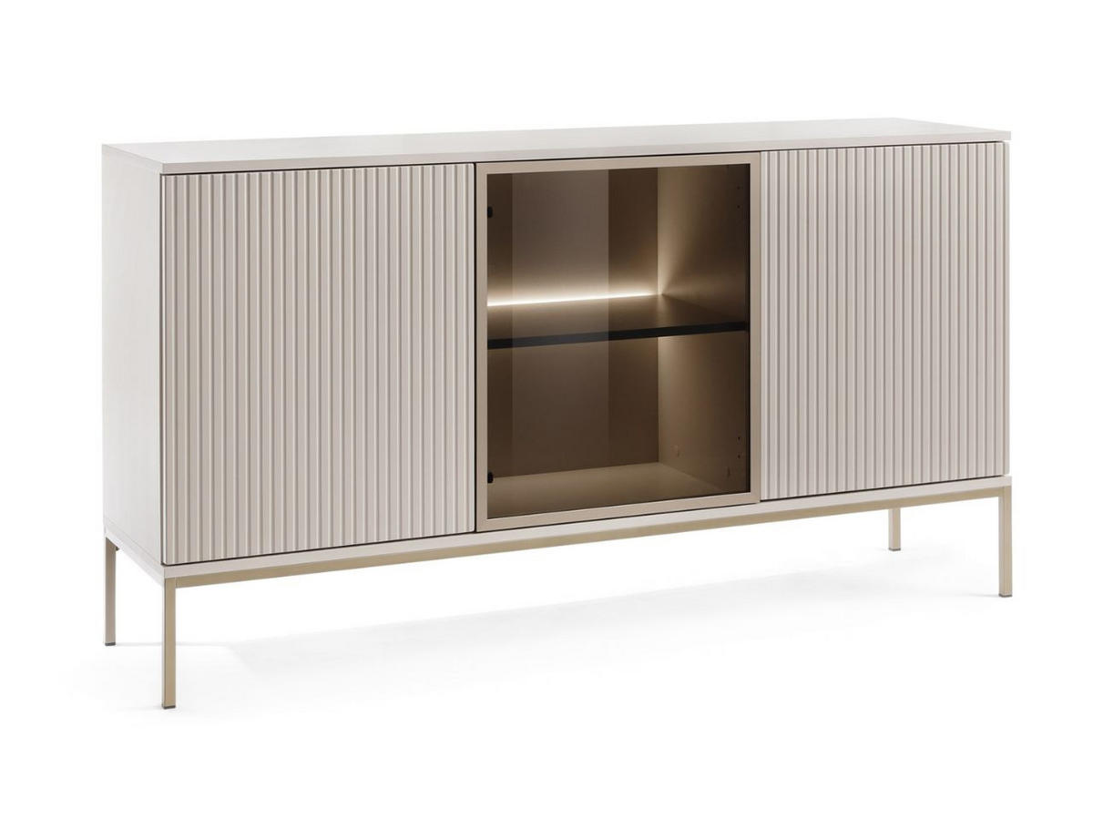 KOMMODE Kaschmir 154/83/39 cm Deo - Kaschmir/Champagner, Naturmaterialien/Glas (154/83/39cm) - Graingold