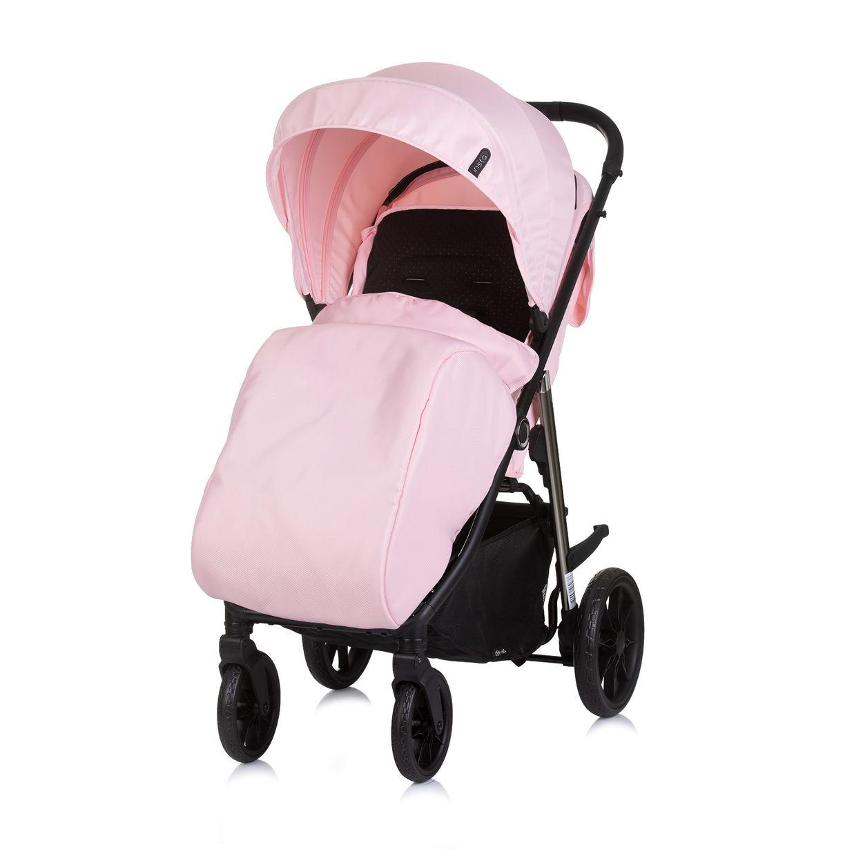 KINDERWAGEN Insta rosa Fußabdeckung, Federung, Korb, Gurt, klappbar - Pink/Rosa, Metall (87/53/105cm) - Chipolino