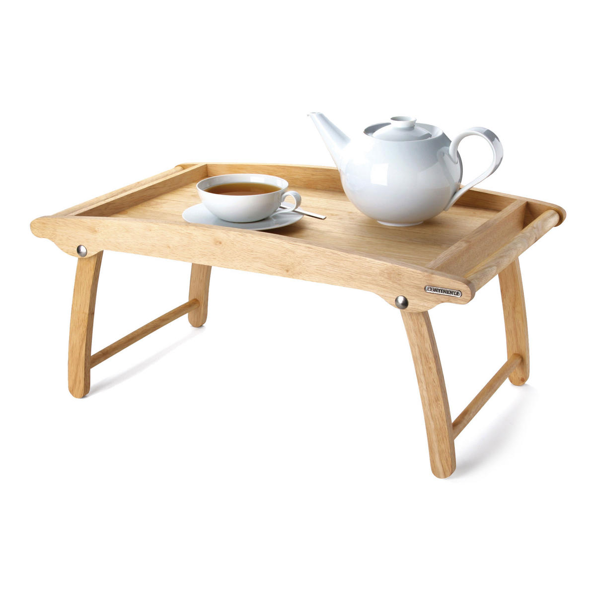 BETTTABLETT, Gummibaumholz, 61 x 35 cm - Braun, Holz (61/3/35cm) - Continenta