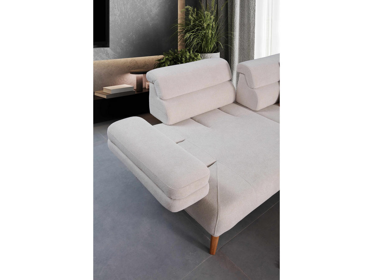 3-SITZER Sofa SEVDA, Creme - Creme, Holz/Textil (240/80/103cm) - Villa Möbel