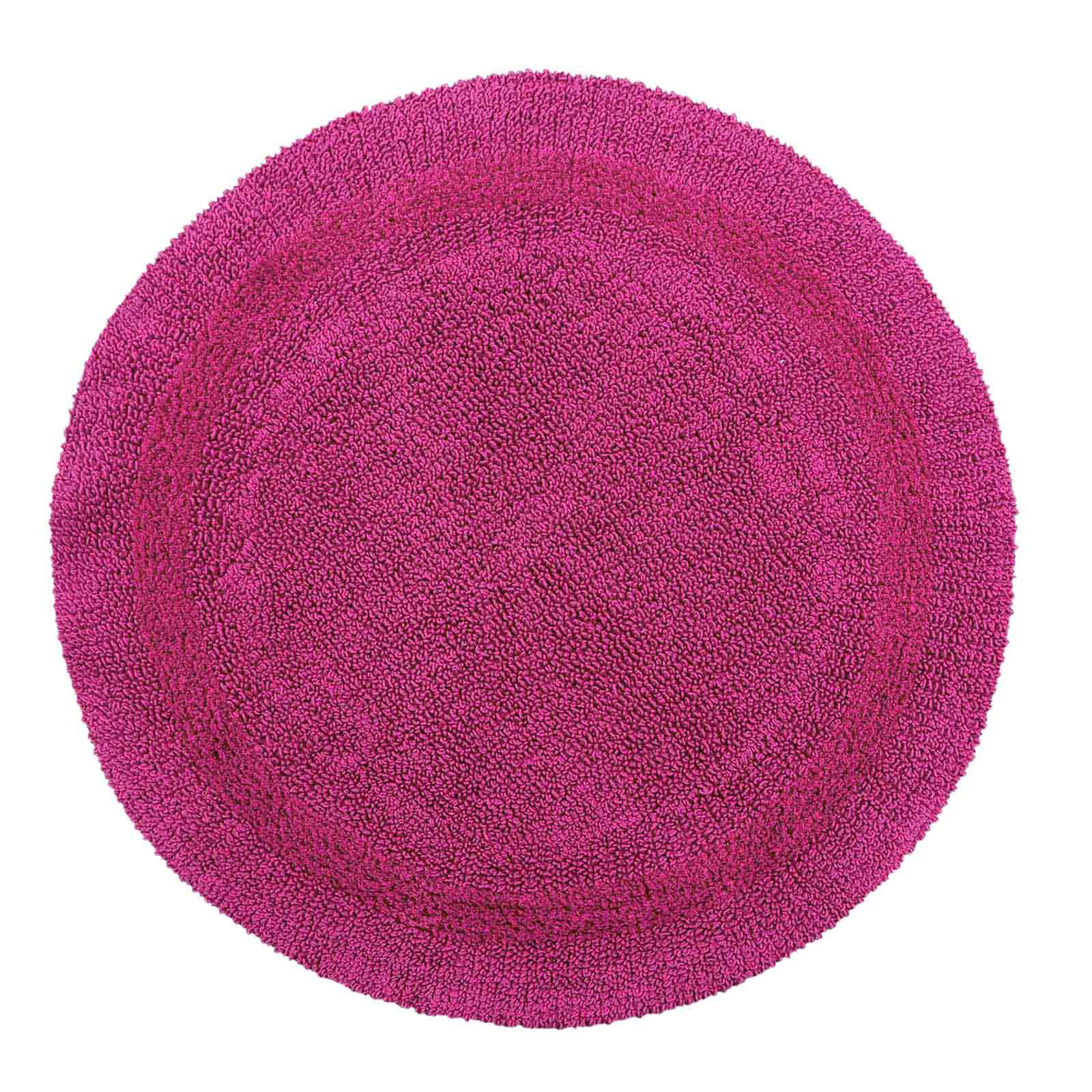 BADEMATTE 80 cm rund, 100% Baumwolle, wendbar - Magenta, Textil (80/80cm) - Homescapes