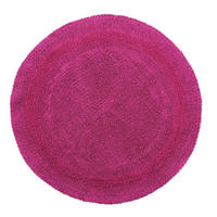 BADEMATTE 80 cm rund, 100% Baumwolle, wendbar - Magenta, Textil (80/80cm) - Homescapes