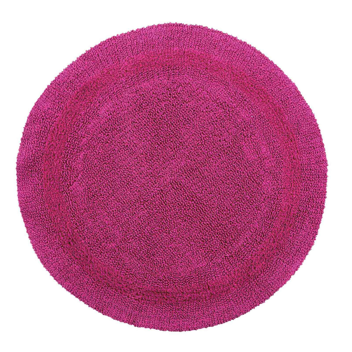 BADEMATTE 80 cm rund, 100% Baumwolle, wendbar - Magenta, Textil (80/80cm) - Homescapes