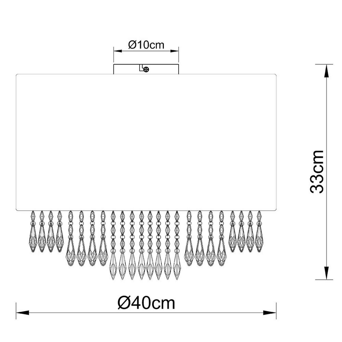 LED DECKENLEUCHTE Metall Schwarz Textil - Schwarz, Glas (40/40/33cm) - Globo Lighting