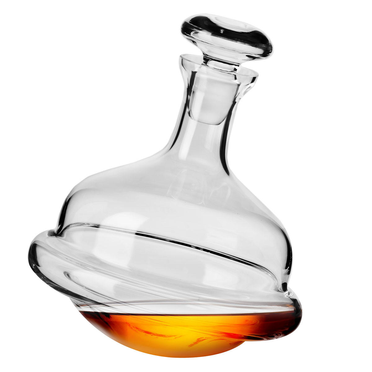 WHISKYKARAFFE MIT STOPPER Roly-Poly, 750 ml, Handgemacht - Transparent, Glas (0.75L) - Krosno Glass