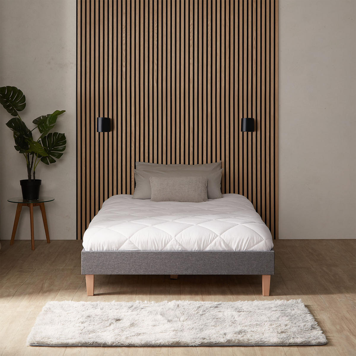 POLSTERBETT mit Lattenrost 120/200 cm in Grau - Grau, Textil (120/200cm) - Homestyle4u