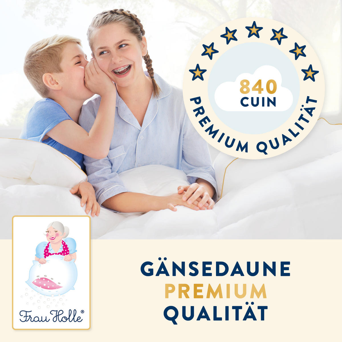 KINDERKOPFKISSEN KIDS Gänsedaunen leicht - Weiß, Naturmaterialien/Textil (60/40cm) - Frau Holle