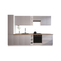 KÜCHENZEILE 320 cm – Aspen K91-M320 - in Weiß/Hochglanz - Grau, Holzwerkstoff (320/212/60cm)