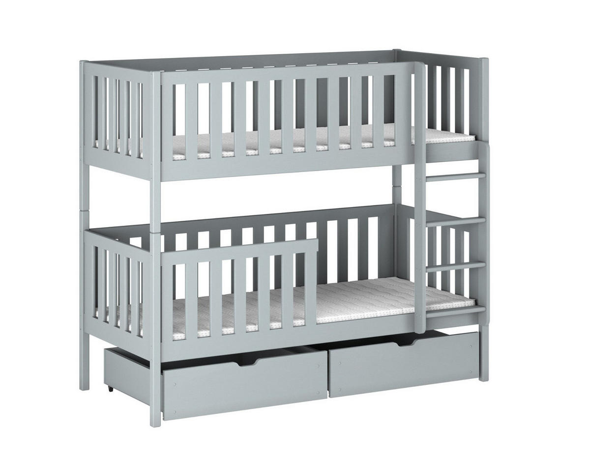 ETAGENBETT MANUEL 90X200 GRAU - Grau, Holz (90/200cm) - Deine Möbel 24