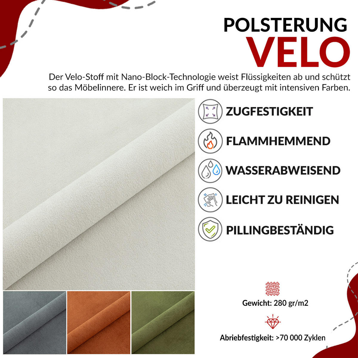 BOXBETT DRINEA 160/200 - Hellbeige Velours - H4 - Beige, Textil (160/200cm) - MKS