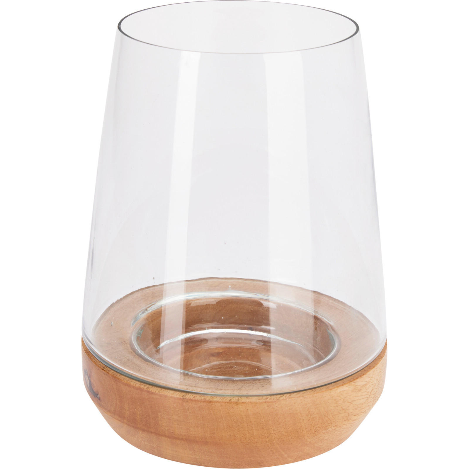 LATERNE Holzsockel 23 cm - Transparent, Glas (19.5/23.2/19.5cm) - Home Styling Collection