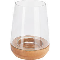 LATERNE Holzsockel 23 cm - Transparent, Glas (19.5/23.2/19.5cm) - Home Styling Collection