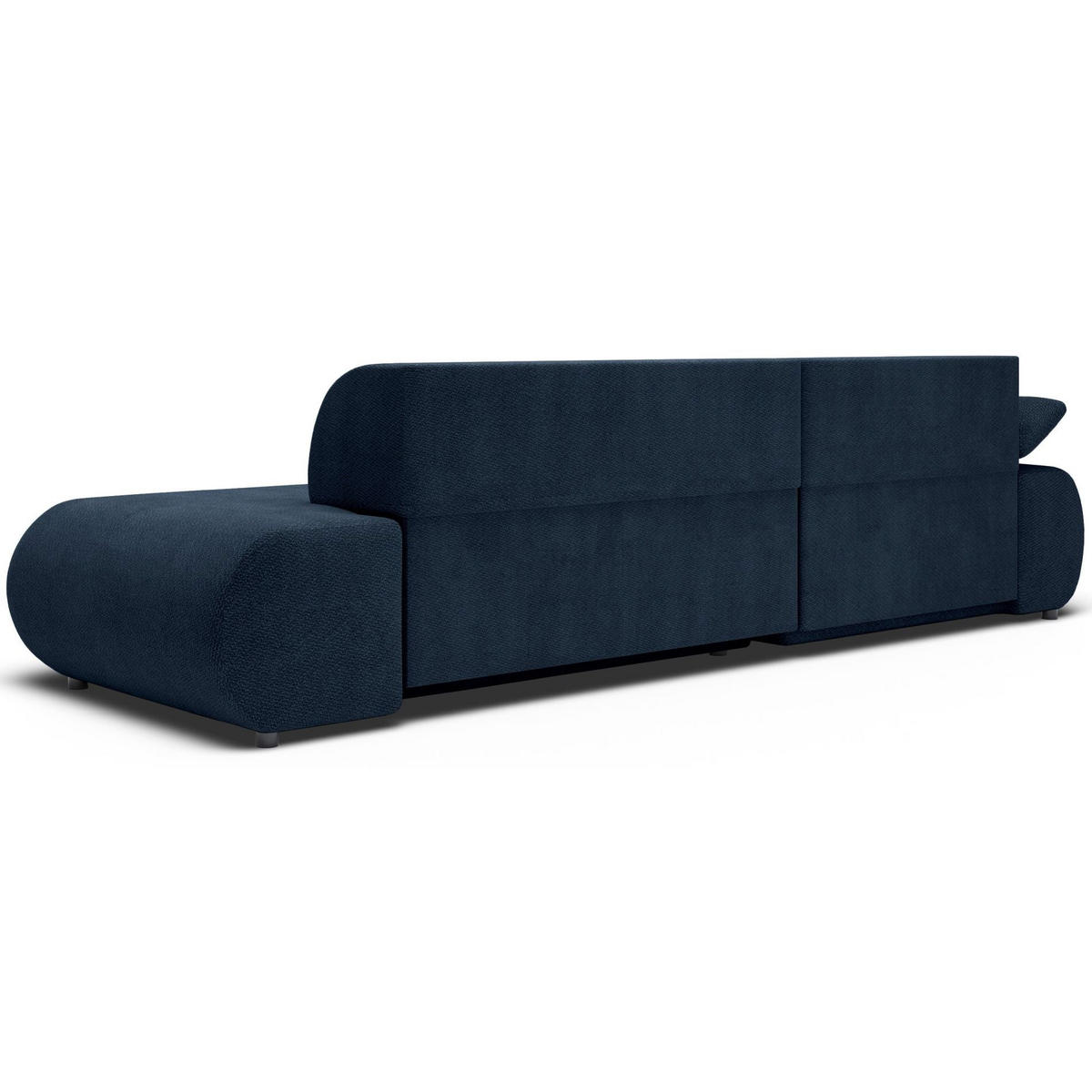 ECKSOFA Armone Dunkelblau Chenille - Schwarz/Dunkelblau, Kunststoff/Textil (286/173.5cm) - Selsey