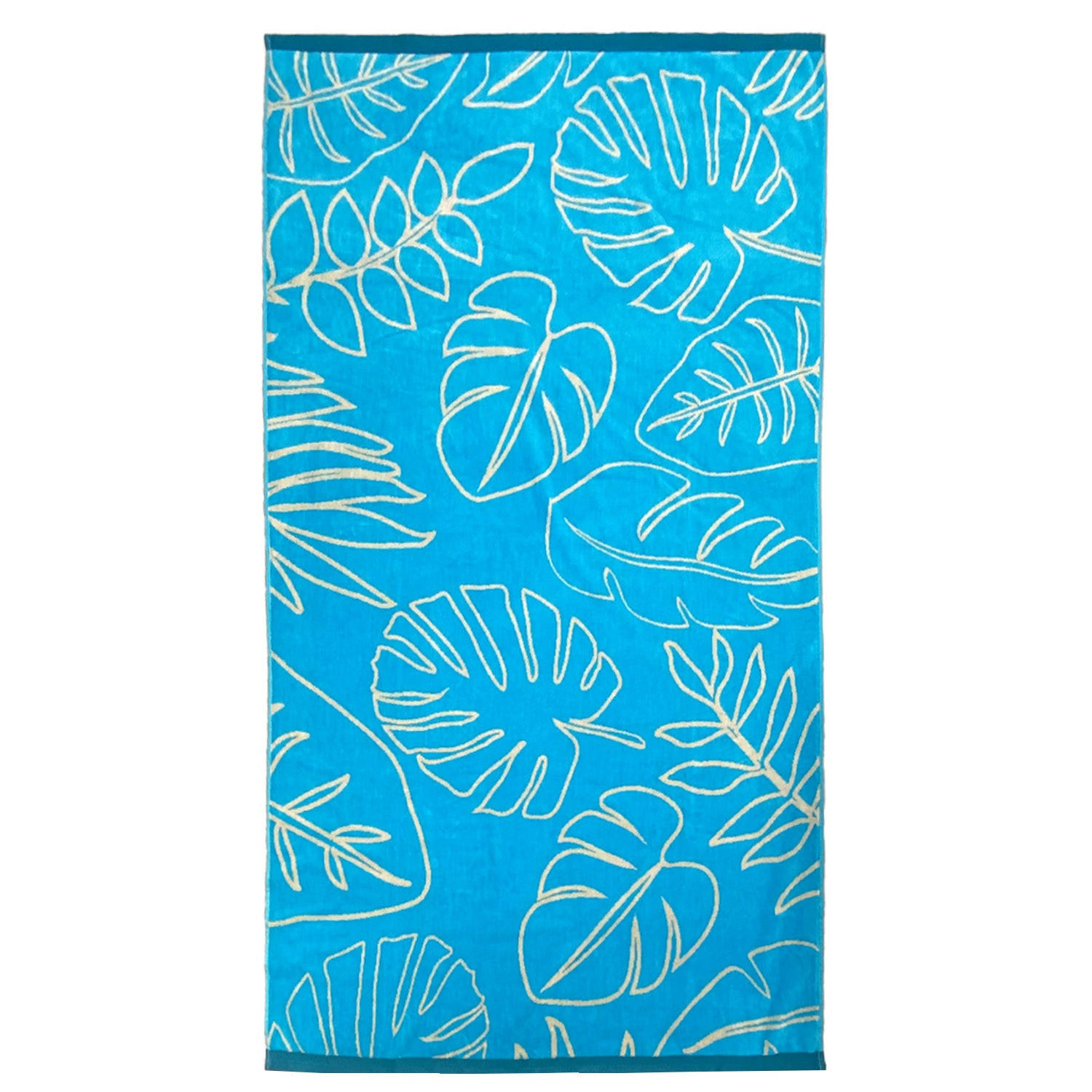 STRANDTUCH Velours-Jacquard Kentia 100x175 470 g/m2 blau - Blau, Textil (100/175cm) - LE COMPTOIR DE LA PLAGE
