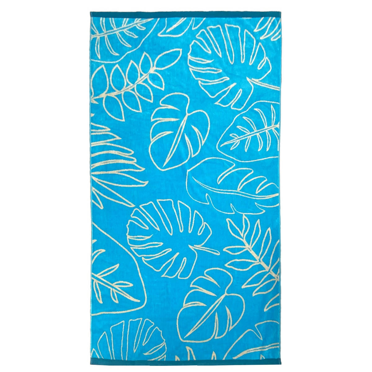 STRANDTUCH Velours-Jacquard Kentia 100x175 470 g/m2 blau - Blau, Textil (100/175cm) - LE COMPTOIR DE LA PLAGE