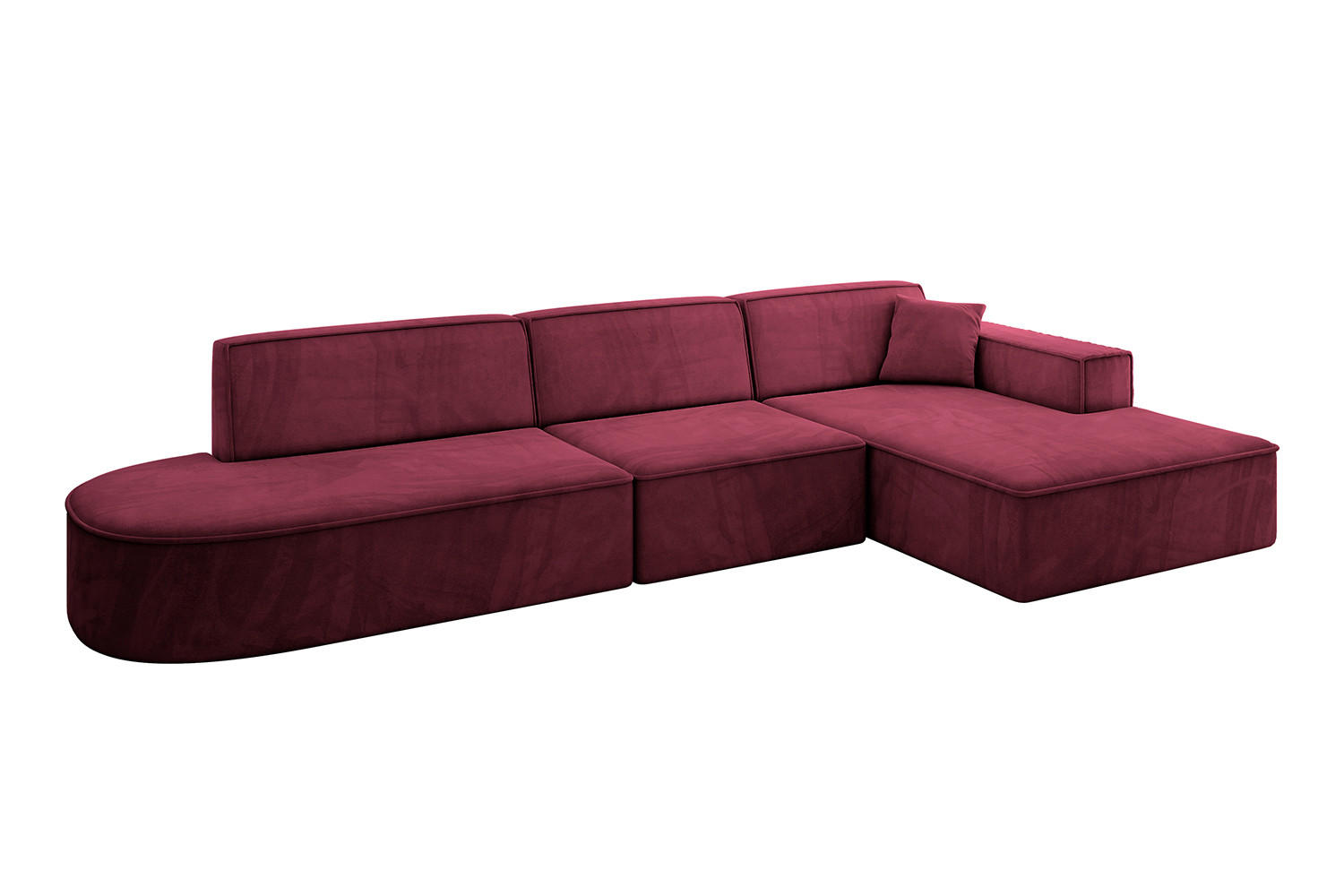 ECKSOFA Ottomane Rechts IREA-L2-v4 - 318x165x72,5 cm Bordeauxrot - Bordeaux, Holzwerkstoff/Textil (318/165cm) - ALTDECOR