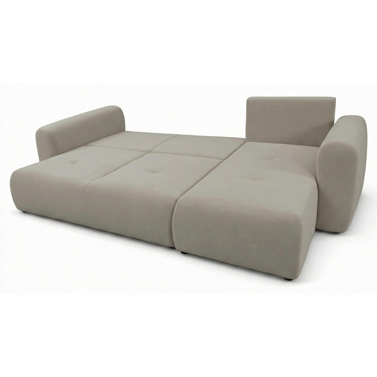ROHOVÁ SEDAČKA Olido béžový zamat - čierna/béžová, textil/plast (245/150cm) - Selsey