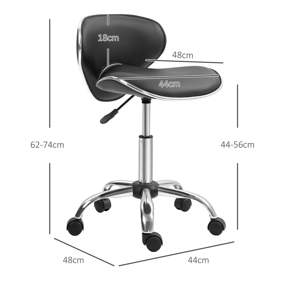 BÜROHOCKER DE-18041 höhenverstellbar 44-56 cm, Sattelform Schwarz - Schwarz, Metall (48/74/44cm) - ComfortXL