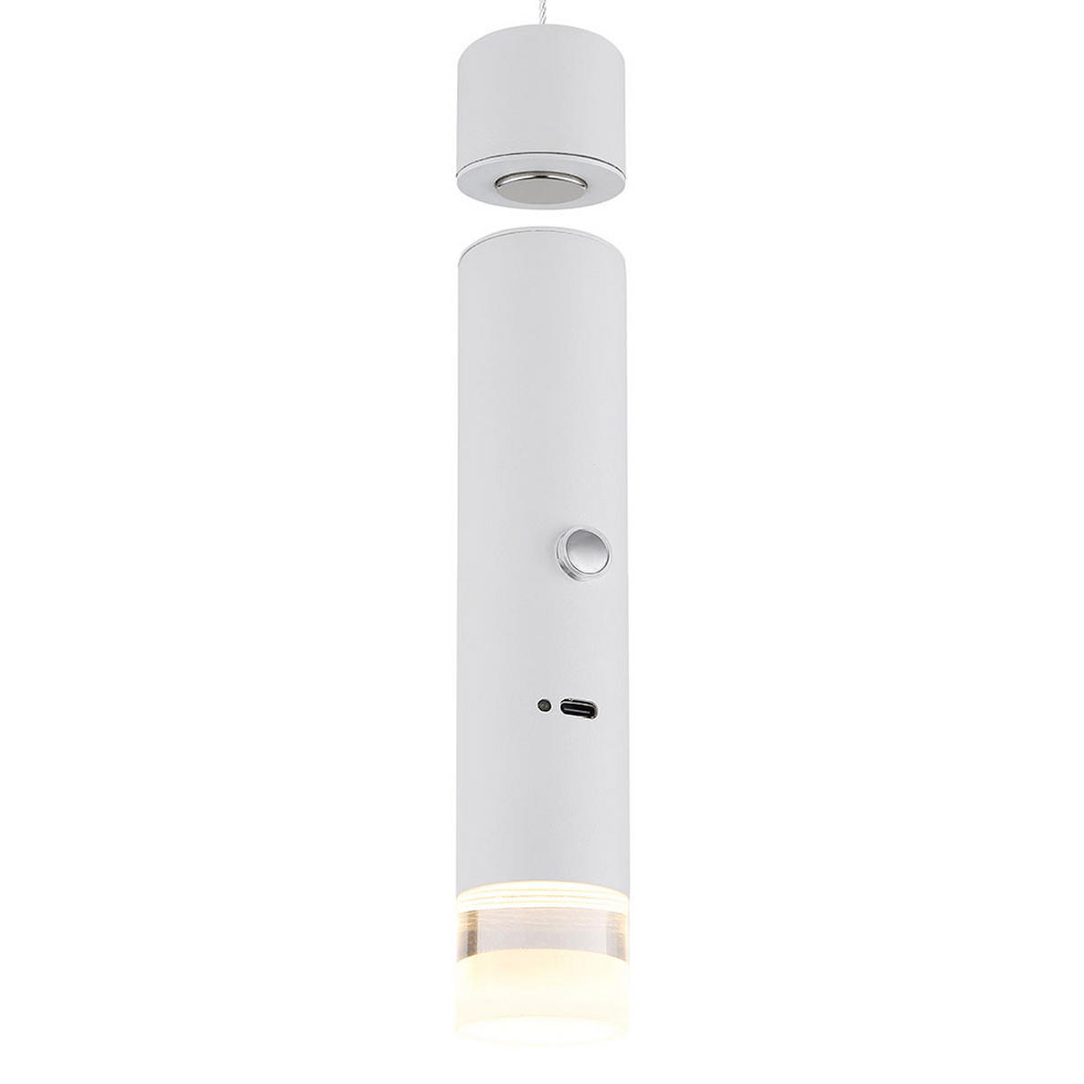 PENDELLEUCHTE PELO, Metall, Weiß, LED, 2er Set - Weiß, Metall (3.8/3.8/120cm) - Globo Lighting
