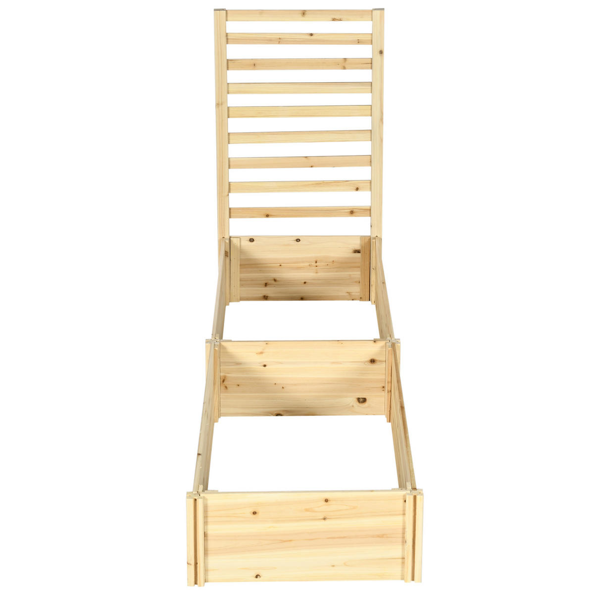 HOCHBEET DE-12223 mit Rankgitter 230/60/110 cm offener Boden Natur - Naturfarben, Holz (230/110/60cm) - ComfortXL