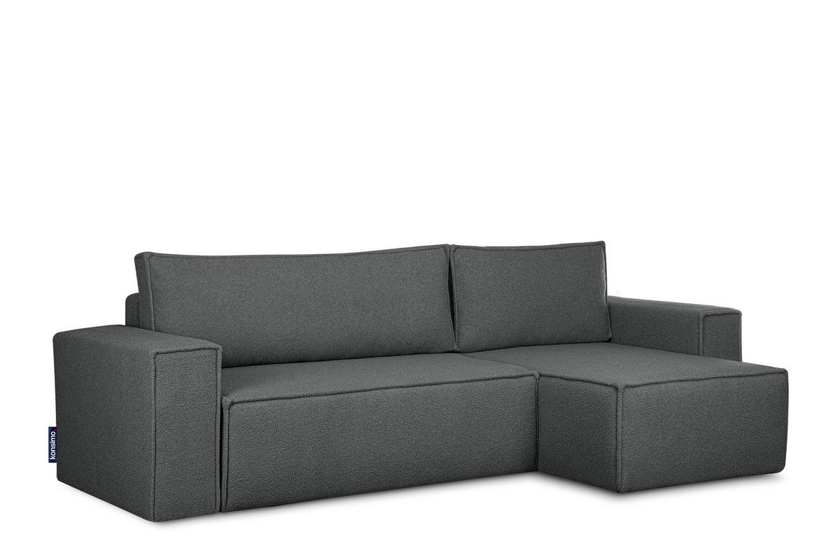ECKSCHLAFSOFA-LINKS/RECHTS NAPI II in Pet Friendly Stoff, graphit - Graphitfarben, Textil (262/148cm) - KONSIMO®