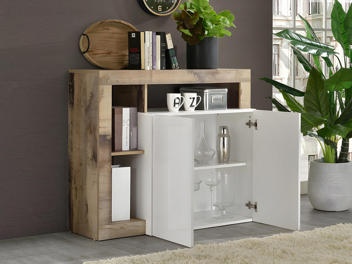 SIDEBOARD 2 Türen Frankfurt - L108 cm - Naturfarben, Holz (108/93/42cm) - Vente-Unique