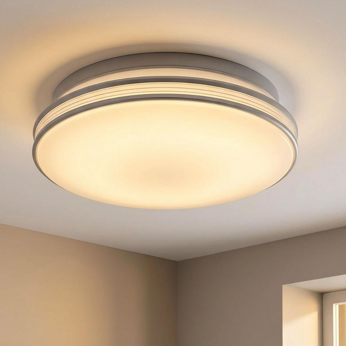 LED DECKENLEUCHTE Weiß Rund - Weiß, Metall (29.3/29.3/8.5cm) - Esto