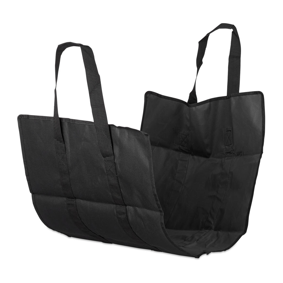 KAMINHOLZTASCHE - Schwarz, Textil (49/46/22cm) - Relaxdays