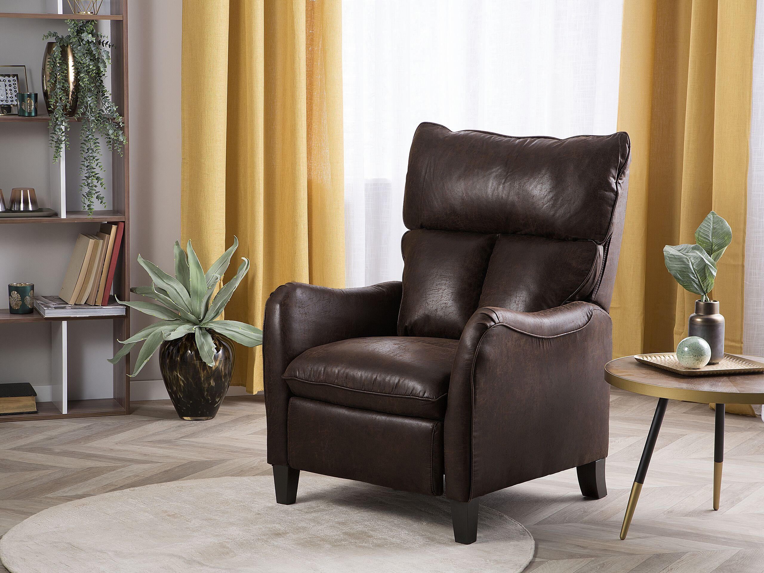 SESSEL Kunstleder Braun Royston - Braun, Holz/Textil (68/108/73cm) - Beliani