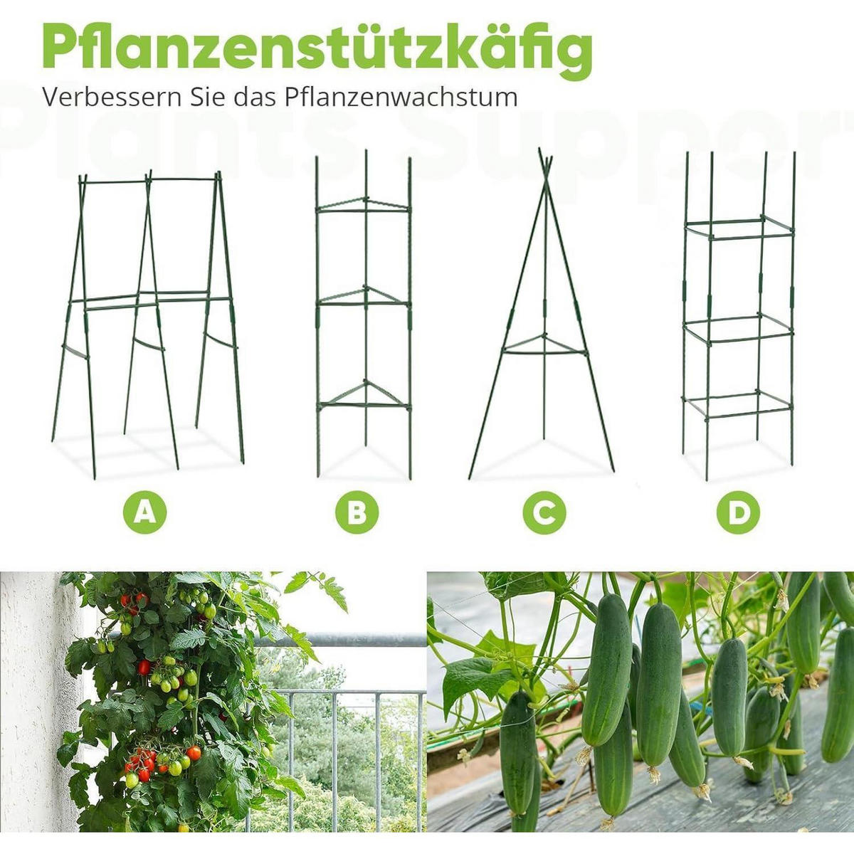 HOCHBEET Metall Grau 120 x 90 x 56 cm mit Tomatenkäfig - Schwarz, Metall (90/56/120cm)