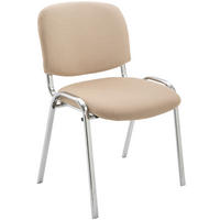 BESUCHERSTUHL Stoff creme - Chromfarben/Creme, Textil/Metall (54/79/48cm) - CLP