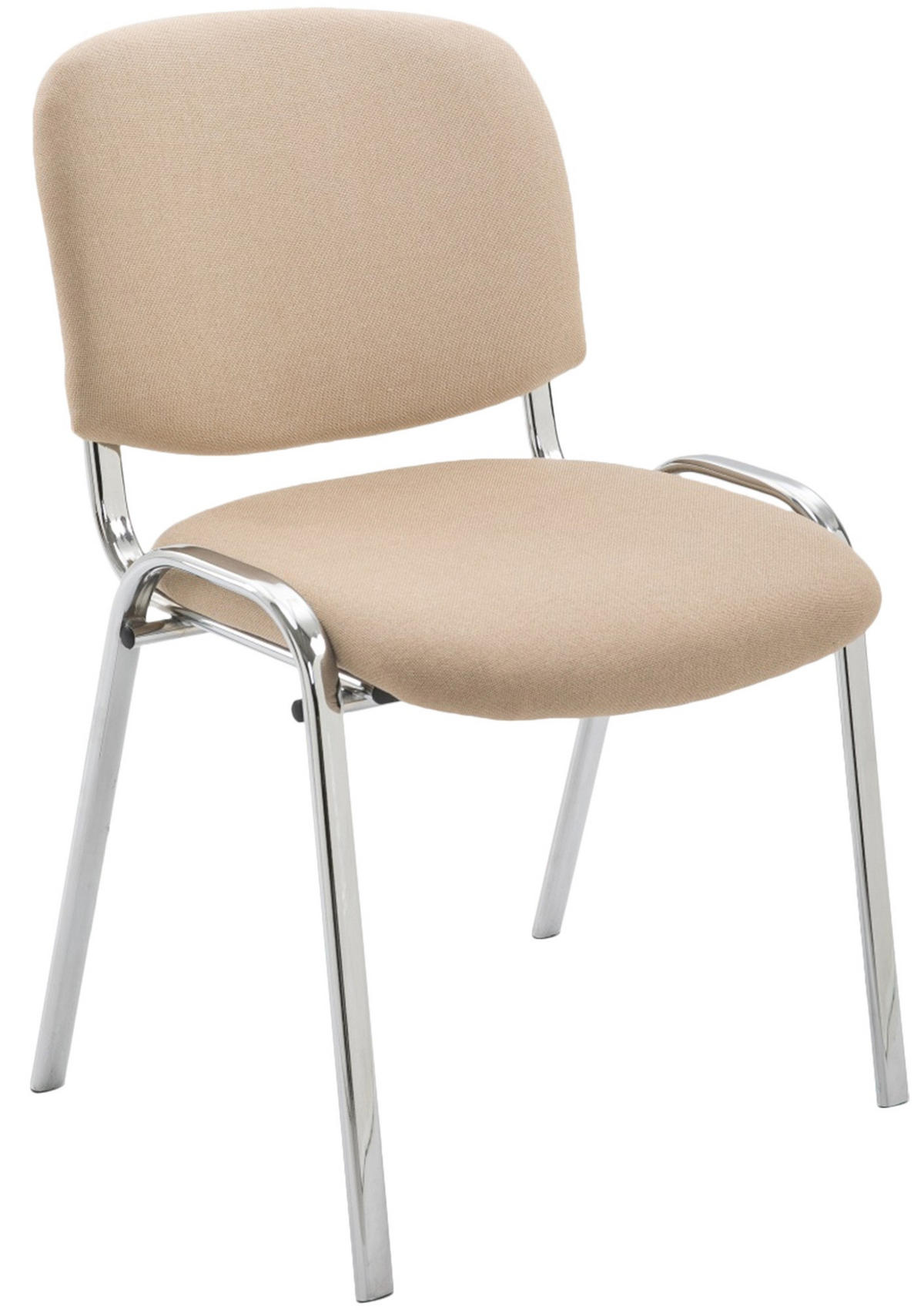BESUCHERSTUHL Stoff creme - Chromfarben/Creme, Textil/Metall (54/79/48cm) - CLP