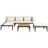 LOUNGE-SET 3-Sitzer Beige Bracciano - Hellbraun/Beige, Holz - Beliani