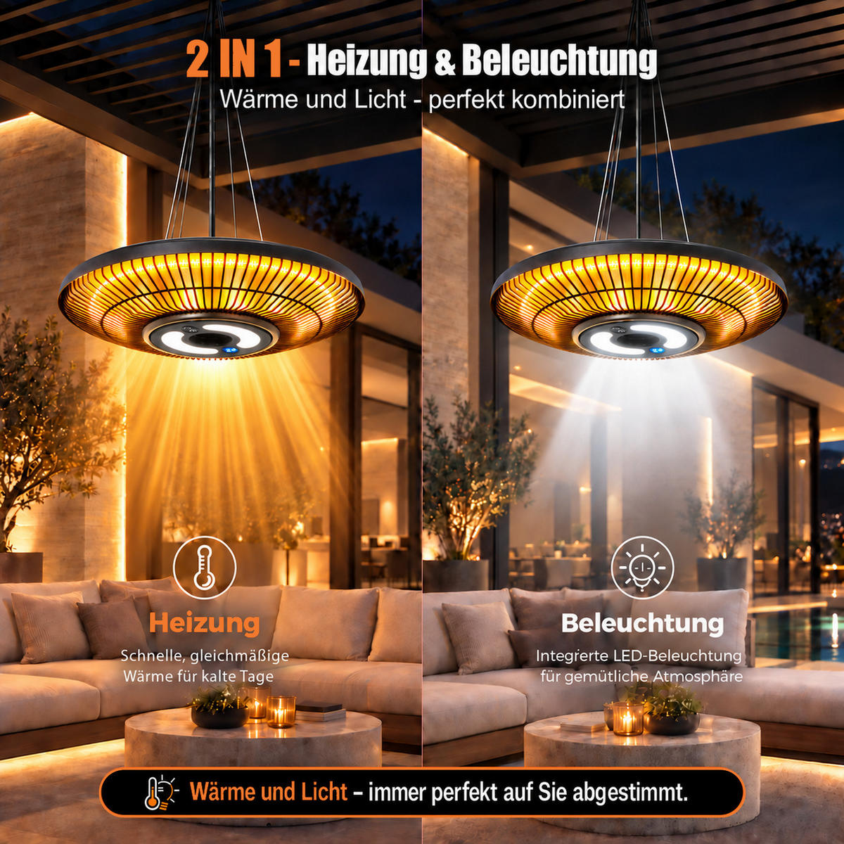 INFRAROTHEIZUNG Jyntar 42/42/59 cm - Schwarz, Metall (42/59/42cm) - ZMH